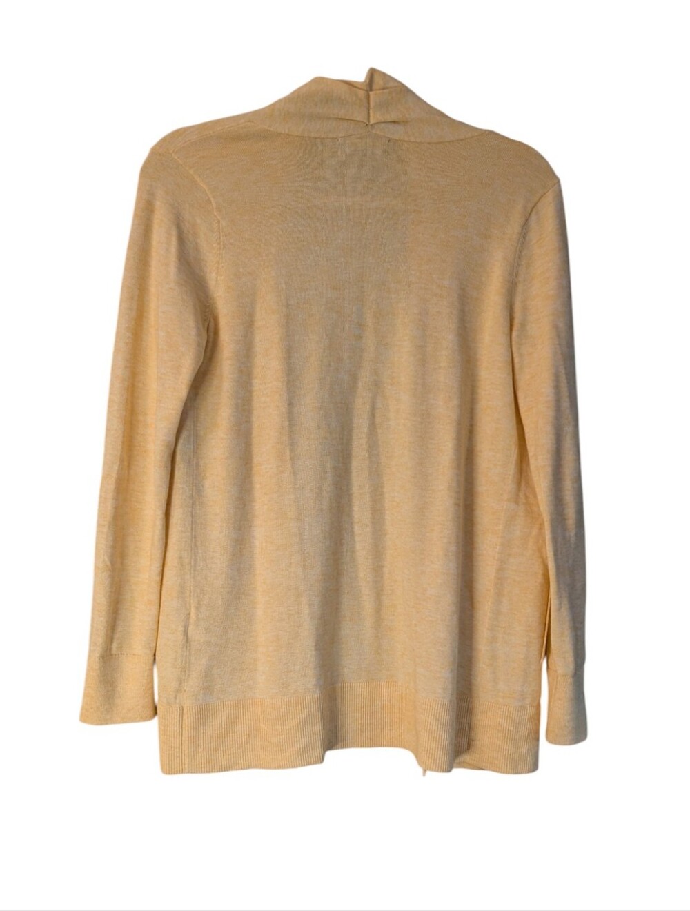 Lands' End heathered yellow open-front cardigan sweater 100% cotton size XS sun - Picture 2 of 8